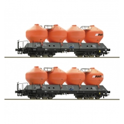 ROCO 77002 Zestaw 2 wagonów towarowych silosów serii Uacs AWT Ep.VI